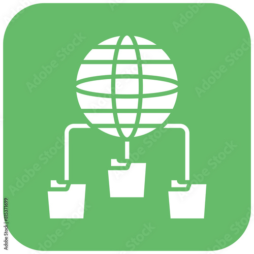 Global Network icon vector image. Can be used for Web Hosting.
