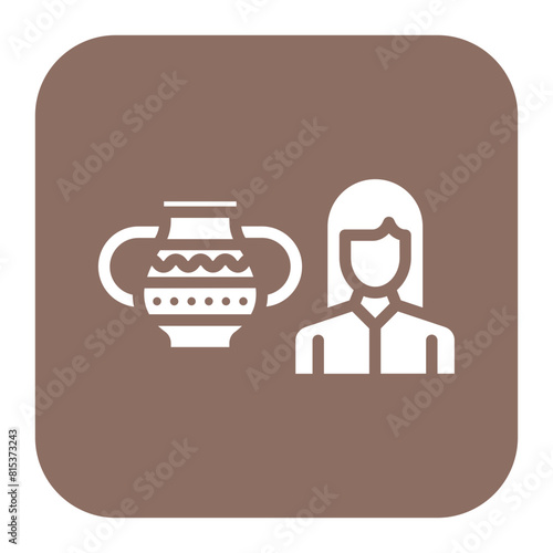 Curator Female icon vector image. Can be used for Museum.