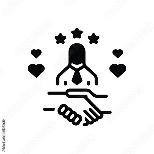 Black solid icon for loyal customer