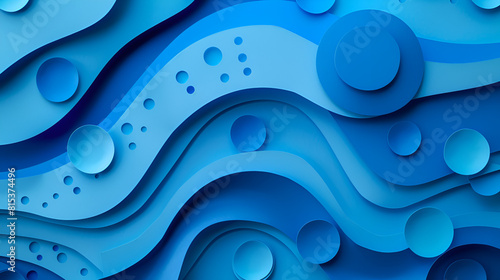 oil with bubbles on dark blue background. Abstract space background. Soft selective focus. macro of oil drops on water surface. copy space. air bubbles in water, gorizontal format, social media ready
