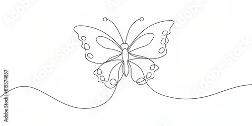 Elegant Continuous Line Butterfly Art Outline Single Art