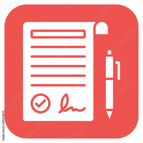 Contract icon vector image. Can be used for Office.