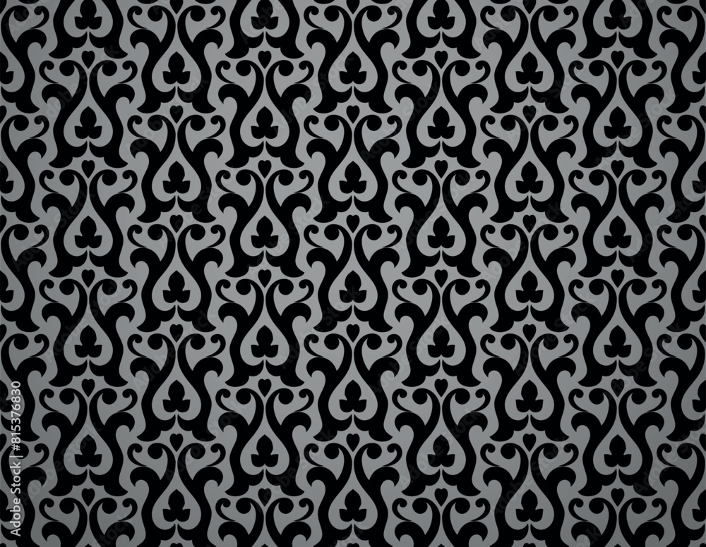 Flower geometric pattern. Seamless vector background. Gray and black ornament. Ornament for fabric, wallpaper, packaging. Decorative print Flower geometric pattern. Seamless vector background. Gray and black ornament. Ornament for fabric, wallpaper, packaging. Decorative print