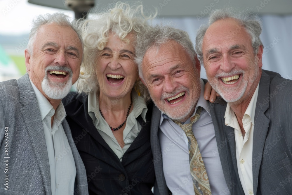 Group of happy senior business people laughing and looking at the camera. Group of happy senior business people laughing and looking at the camera.