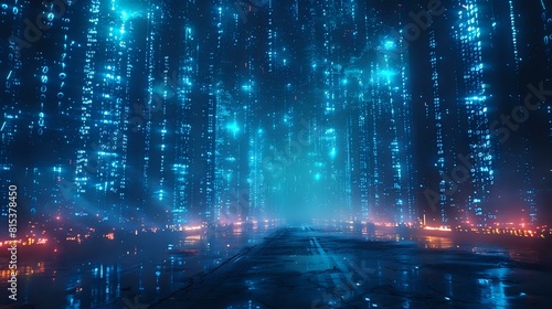 Cybernetic Visions: A Futuristic Composition in Deep Blues and Cyan