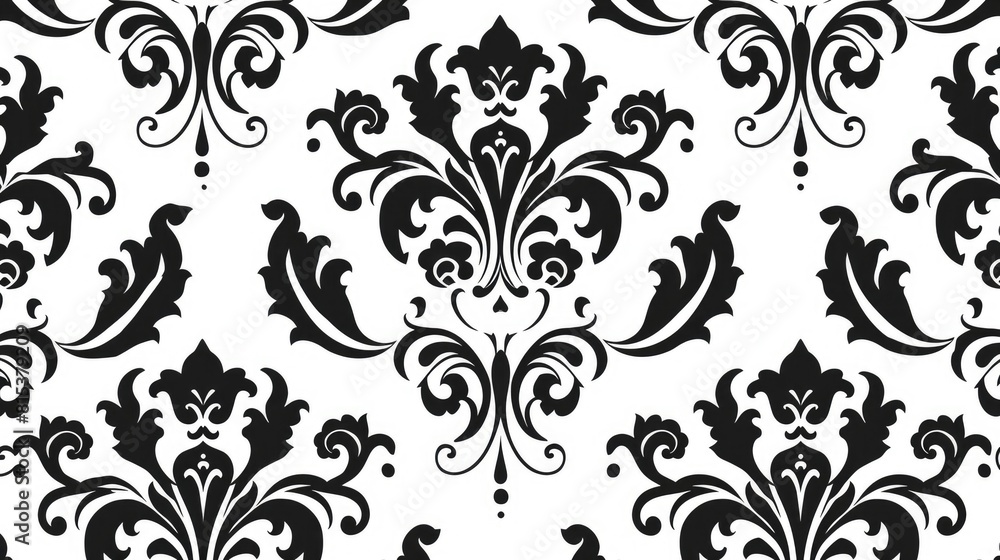 Black pattern on a white background Seamless design for fashion textile wallpaper wrapping fabric and home decoration Basic repeating design