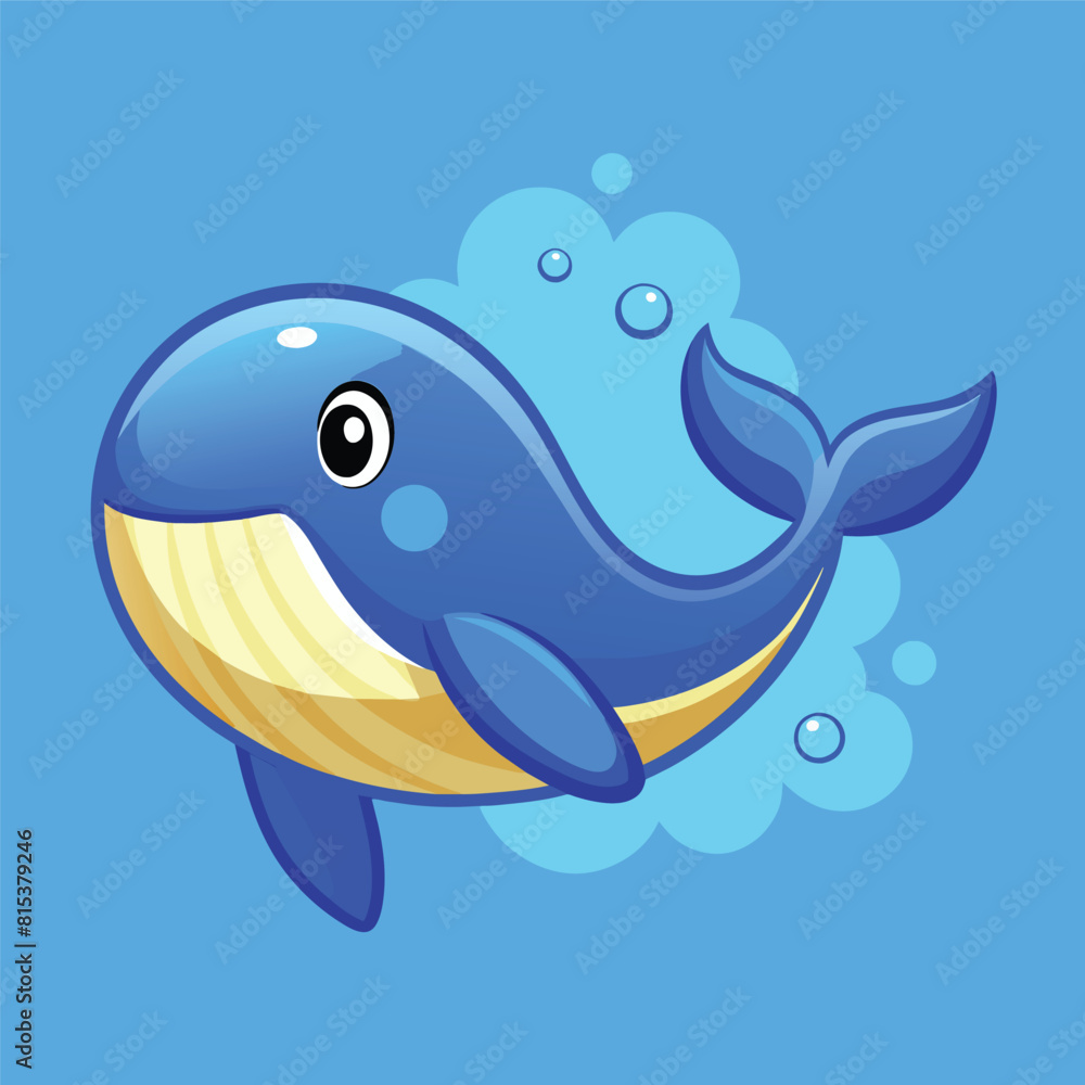 Cute Blue Whale Swimming Cartoon Vector Icon Illustration Animal Nature Icon Isolated Flat Vector Cute Blue Whale Swimming Cartoon Vector Icon Illustration Animal Nature Icon Isolated Flat Vector