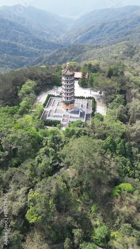 Wallpaper Mural Aerial view of Pa Cien Pagoda with Ita thao pier background in Nantou Torontodigital.ca