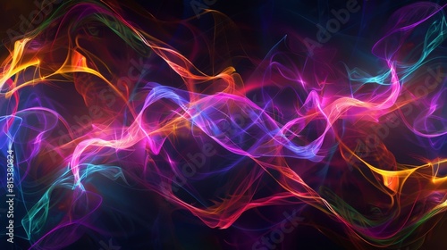 Abstract glowing neon wave geometric shape technology background