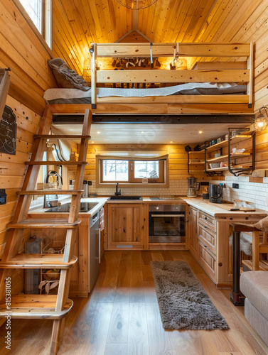 Wallpaper Mural A tiny house with a loft and stairs. Torontodigital.ca