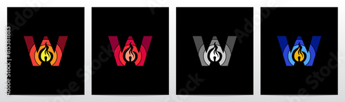 Lighting Matchstick Letter Initial Logo Design W