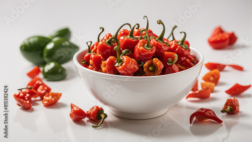 pimento in a bowl on a white background