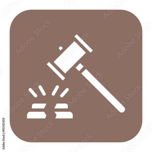 Broken Gavel icon vector image. Can be used for Corruption.