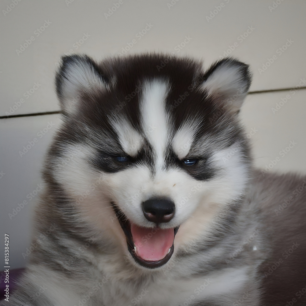 Siberian Smiles: Captured Laughter of a Husky Pup