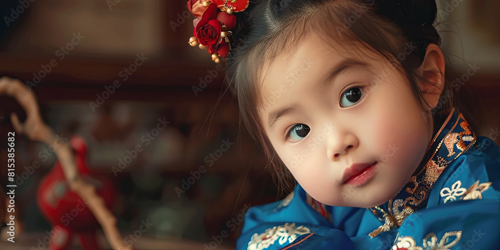 a beautiful little girl in traditional Chinese, generative AI a beautiful little girl in traditional Chinese, generative AI