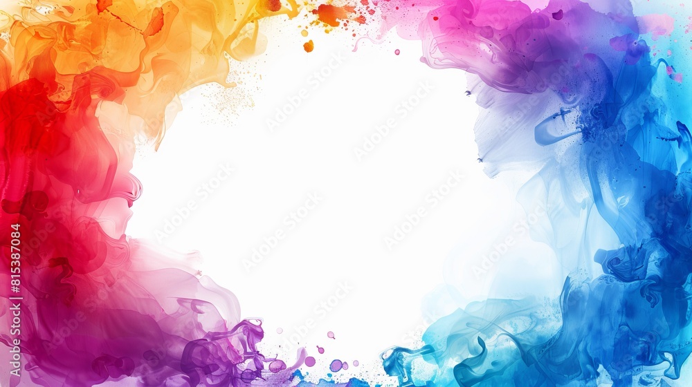 Fototapeta premium Gradient or ombre colors forming borders around a blank center for symbol or text.