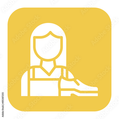 Shoe Maker Lady icon vector image. Can be used for Shoemaker.