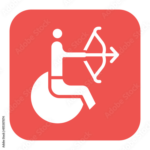Paralympics icon vector image. Can be used for Archery.