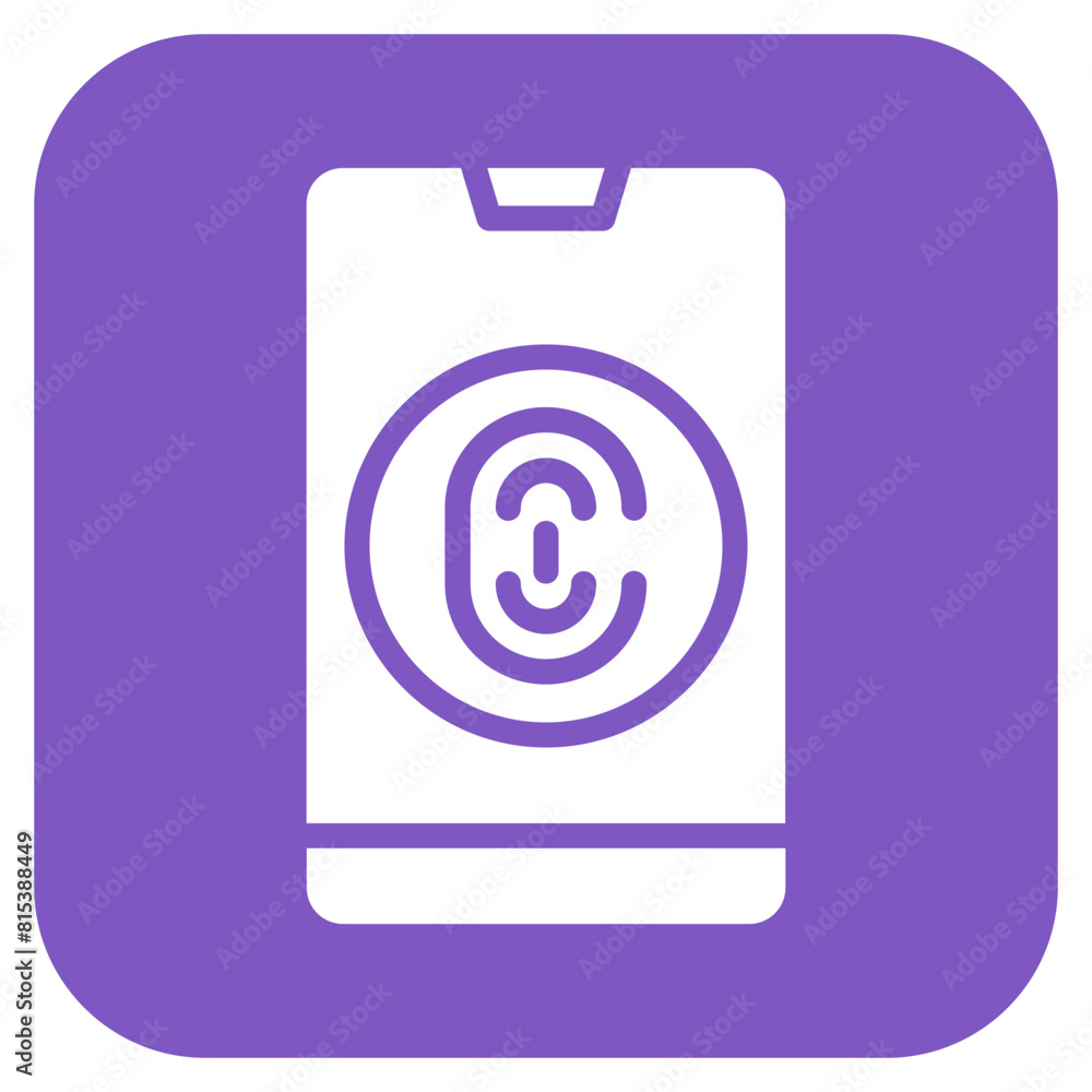 Mobile Lock Biometric icon vector image. Can be used for Biometrics. Mobile Lock Biometric icon vector image. Can be used for Biometrics.