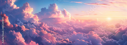 Anime-inspired background art features ethereal cloudscapes, viewed from a bird's-eye perspective, and realistic landscape paintings.