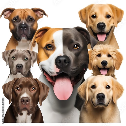 Many dogs with different colors of their faces image art harmony illustrator.