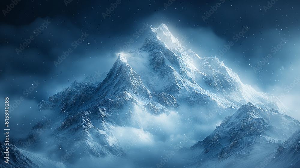 Naklejka premium Snow on the Mountain