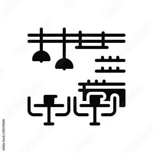 Black solid icon for cafeteria