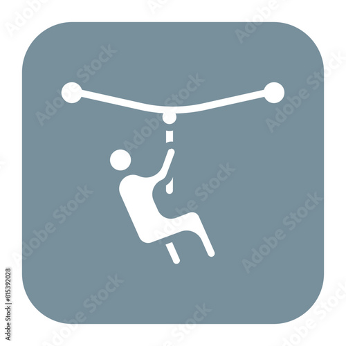 Zip Lining icon vector image. Can be used for Adventure.