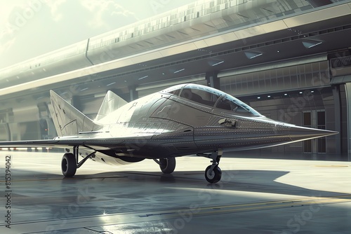 A visually captivating scene of aviation evolution with a modern twist Integrate futuristic elements using CG 3D rendering for a seamless blend of past and future in a minimalist style