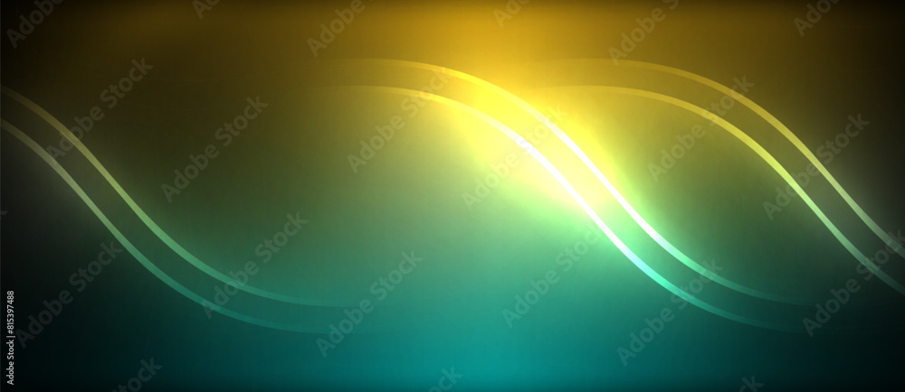 Fototapeta premium Neon shiny glowing lines background. Vector illustration
