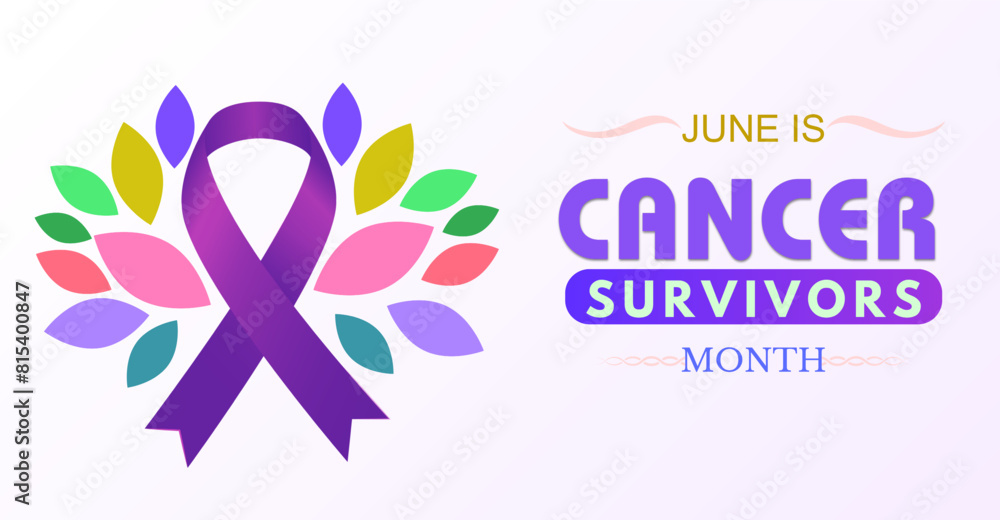 June is Cancer Survivors Month, campaign or celebration banner design June is Cancer Survivors Month, campaign or celebration banner design