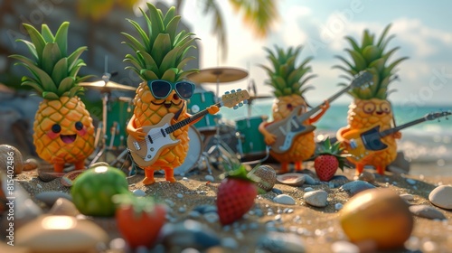 Tropical fruit band in the beach