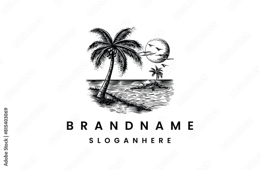 Fototapeta premium Palm logo template vector illustration design