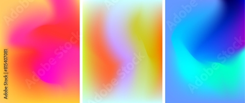 Set of fluid gradient mesh background
