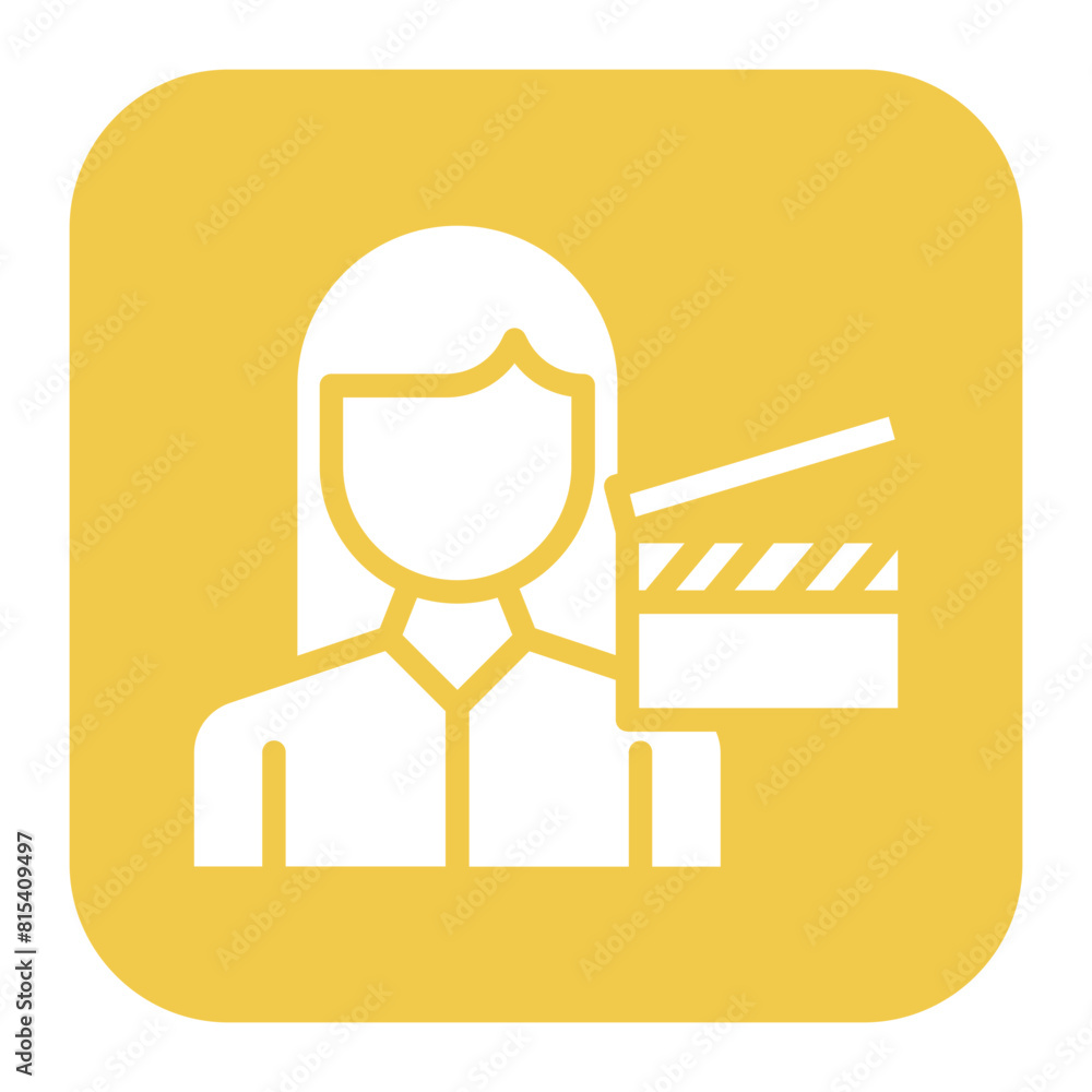 Director Female icon vector image. Can be used for Filmmaking. Director Female icon vector image. Can be used for Filmmaking.