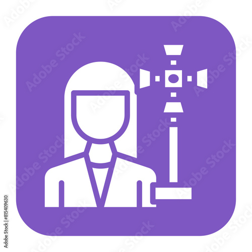 Gaffer Female icon vector image. Can be used for Filmmaking.