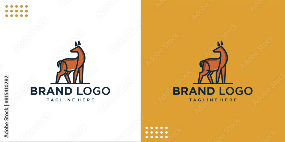 Monoline Deer Flat Line Art Logo Design, Design Inspiration, Illustration, Vector Monoline Deer Flat Line Art Logo Design, Design Inspiration, Illustration, Vector