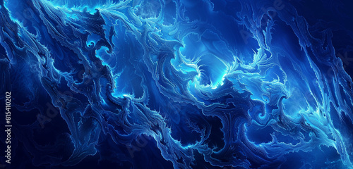 Rich deep ocean blue abstract digital morphing, expansive aquatic art.