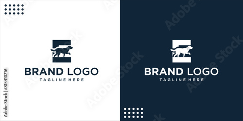 Letter E Logo With Dog, Design Inspiration, Vector