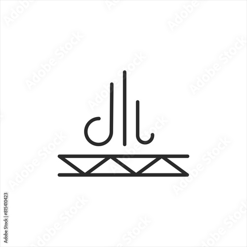 Wind Barrier icon. Simple illustration of a windbreak or wind fence designed to reduce wind speed and provide protection against wind erosion. Suitable for construction topics. Vector illustration