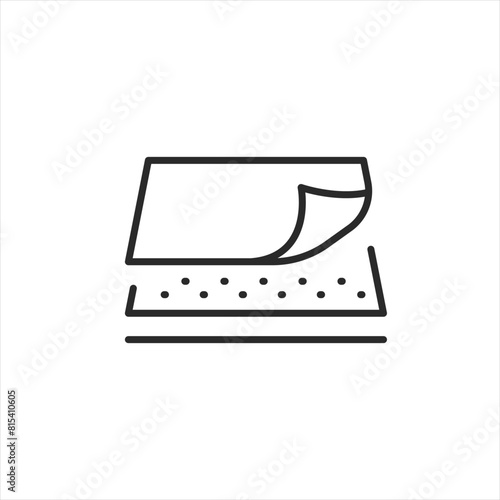 Perforated Material icon. Simple representation of a material with a perforated layer, often used for filtration, separation, or acoustic management. Suitable manufacturing topics. Vector illustration