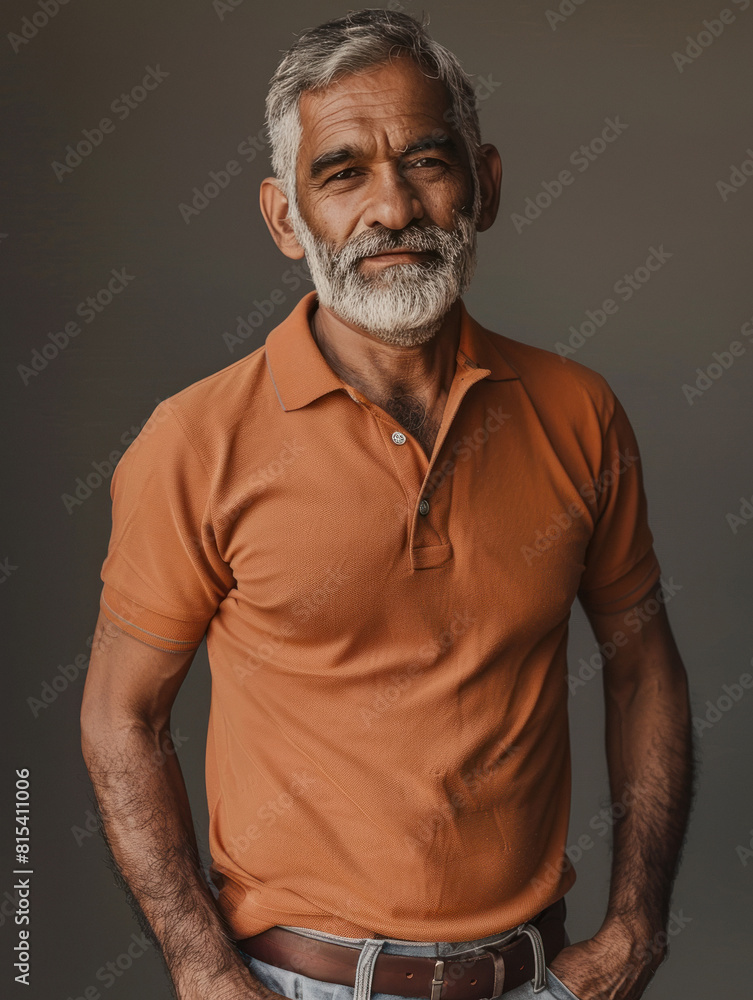 Senior indian man in t shirt Senior indian man in t shirt