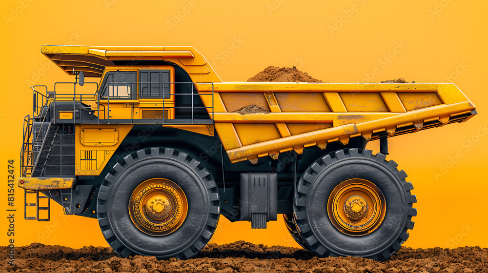  heavy wheeled tractor,  Wheel loader Excavator with backhoe unloading sand works in construction site, Generative  AI
