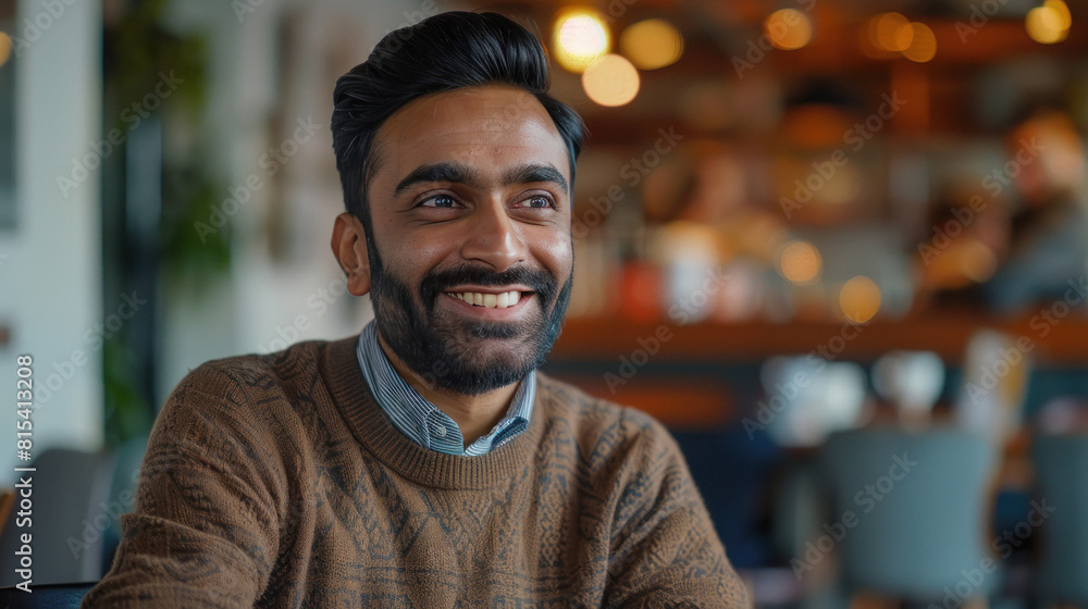 Young indian man giving happy expression Young indian man giving happy expression