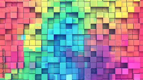 A colorful background with squares in different colors.   Generative AI