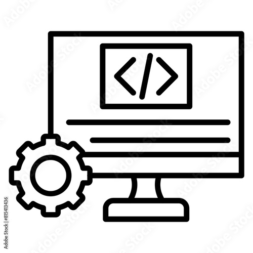 Code Free Development vector icon. Can be used for No Code iconset.