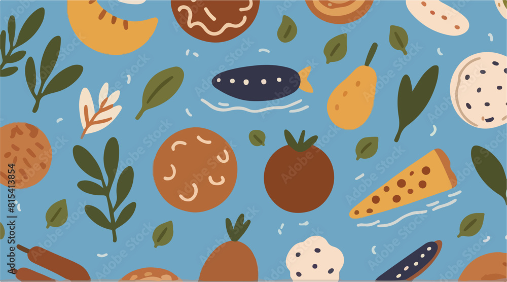 Unique Nature-Inspired Pattern Design - Fusion of Fruits and Plants. Unique Nature-Inspired Pattern Design - Fusion of Fruits and Plants.