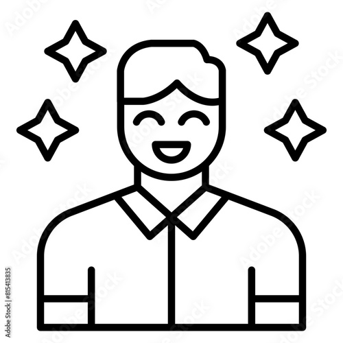 Happy Man vector icon. Can be used for Comfort iconset.