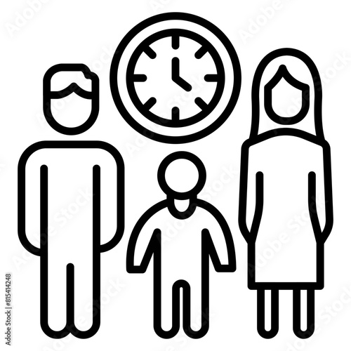 Family Time vector icon. Can be used for Home Based Business iconset.