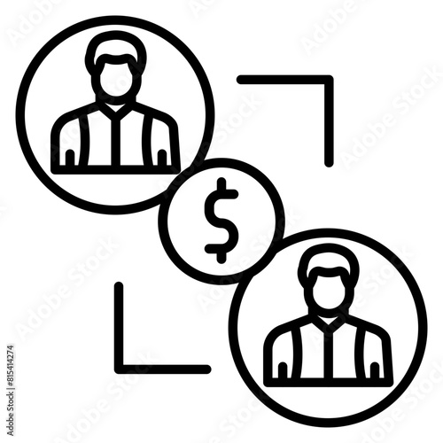 Peer to Peer Lending vector icon. Can be used for Home Based Business iconset.